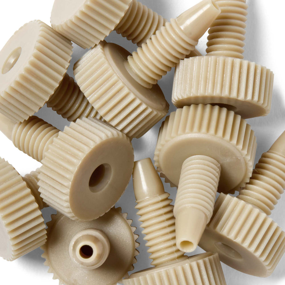 Raccordo a tenuta di dita a testa larga in PEEK per HPLC (10-32 UNF per tubo da 1/16" OD)