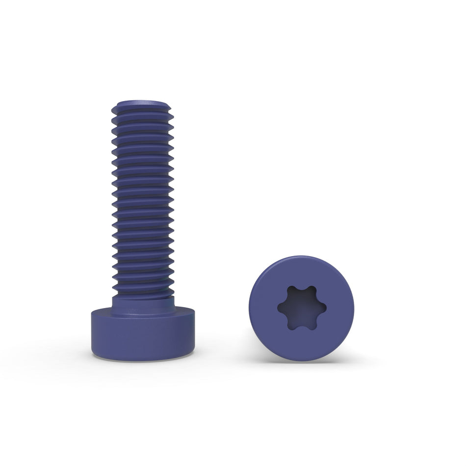 Vite a testa cilindrica Torx-esalobata bassa rivestita in PTFE/Teflon A2-70 in acciaio inox - ISO 14580 TX