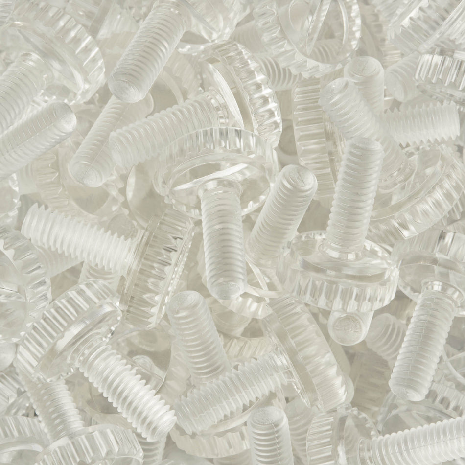 Vite a testa zigrinata in policarbonato (trasparente) - DIN 653