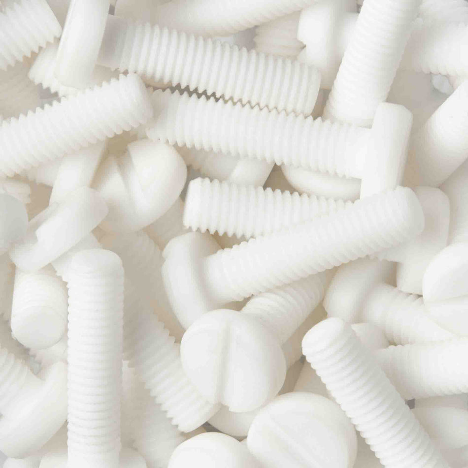 Viti a testa bombata con intaglio in teflon PTFE - DIN 85